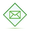 Email icon modern abstract green diamond button Royalty Free Stock Photo