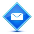 Email icon isolated on special blue diamond button illustration Royalty Free Stock Photo