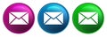 Email icon magic glass design round button set illustration Royalty Free Stock Photo