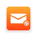 Email icon with not allowed sign. Email icon and block, forbidden, prohibit concept
