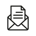 Email Icon. Open envelope. Email and messaging icons. Line mail symbol vector illustration Royalty Free Stock Photo