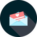 Email icon. Open envelope pictogram. Mail symbol, email and messaging, email marketing campaign for website design, mobile applica Royalty Free Stock Photo