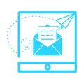 Email icon. Open envelope pictogram. Mail symbol, email and messaging, email marketing campaign for website design, mobile applica Royalty Free Stock Photo