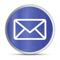 Email icon prime blue round button vector illustration design silver frame push button Royalty Free Stock Photo