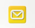 Email icon. Round yellow button with white stroke Royalty Free Stock Photo