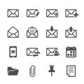 Email icon set, vector eps10 Royalty Free Stock Photo