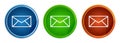 Email icon stylish round button set glass design Royalty Free Stock Photo