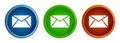 Email icon stylish round button set glass design Royalty Free Stock Photo