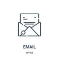 email icon vector from office collection. Thin line email outline icon vector illustration Royalty Free Stock Photo