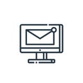 email icon vector from office concept. Thin line illustration of email editable stroke. email linear sign for use on web and Royalty Free Stock Photo