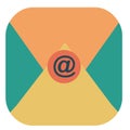 Email icon for website and internet. colored envelope in 3D look