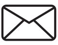 Email icon on white background. Contacts message send letter sign. Message symbol. Envelope Mail services. flat style