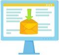 Email illustration with envelope. Sending or receiving email concept flat design. Email marketing Royalty Free Stock Photo