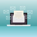 Email illustration. Sending or receiving email concept illustration. flat design.