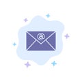 Email, Inbox, Mail Blue Icon on Abstract Cloud Background Royalty Free Stock Photo