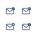 Email, inbox, mail vector icons on white