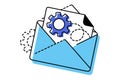 Email inbox management colorful linear desktop icon. Productivity tool. Inbox organizer. Isolated user interface symbol for light
