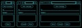 Email interface dark mode, outline mail window, internet new message frame in line template mockup browser window on computer