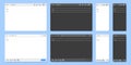 Email interface. Mail client new message window user interface, desktop and mobile layout vector UI template illustration set