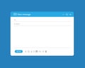 Email interface. Mail window template, internet message in blue Vector EPS 10