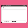 Email interface. Mail window template, internet message isolated frame, blank email Royalty Free Stock Photo