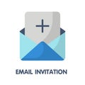 Email invitation flat style icon design illustration on white background