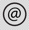 Email isolated on transparent. email web icon flat design style.
