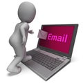 Email On Laptop Shows E-mail Mailing Or Correspondence Royalty Free Stock Photo