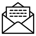 Email letter icon, outline style Royalty Free Stock Photo