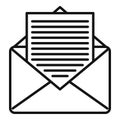 Email letter icon, outline style Royalty Free Stock Photo