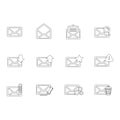 Email letter icon set Royalty Free Stock Photo