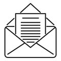 Email letter invitation icon, outline style Royalty Free Stock Photo