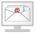 Email letter on monitor