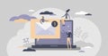 Email letter unread message with mailbox information tiny persons concept