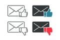 Email with like dislike icon. Illustration vector Royalty Free Stock Photo