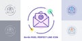 Email line art vector icon. Outline symbol of post envelope. Communication pictogram made of thin stroke