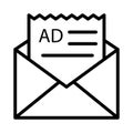 Email thin line vector  icon Royalty Free Stock Photo