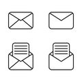 Envelope Icons (Outline) Royalty Free Stock Photo