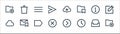 Email line icons. linear set. quality vector line set such as cross, clock, cross, cloud, about, menu, upload, delete