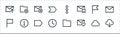 Email line icons. linear set. quality vector line set such as download, favourite, clock, flag, flag, cross, more, add