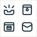 email line icons. linear set. quality vector line set such as mail, web mail, folder Royalty Free Stock Photo