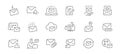 Email and mail line icons set for web, ui, business communication, notifications Royalty Free Stock Photo