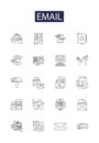 Email line vector icons and signs. E-mail, Correspondence, Newsletters, Inbox, Communication, Message, Electronic Royalty Free Stock Photo