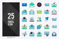 25 Email Lineal Color icon pack. vector illustration