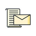 Email List Document Color Icon Illustration Design