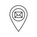 Email location Outline Vector Icon that can easily edit or modify Royalty Free Stock Photo