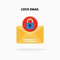 Email Lock flat icon.