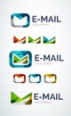 Email logo design made of color pieces