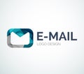 Email logo design made of color pieces