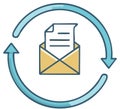 Email Loop, Sending and Receiving Mail, Email Marketing Campaign, Data Flow, Refreshing Mailbox, Processing Information Royalty Free Stock Photo